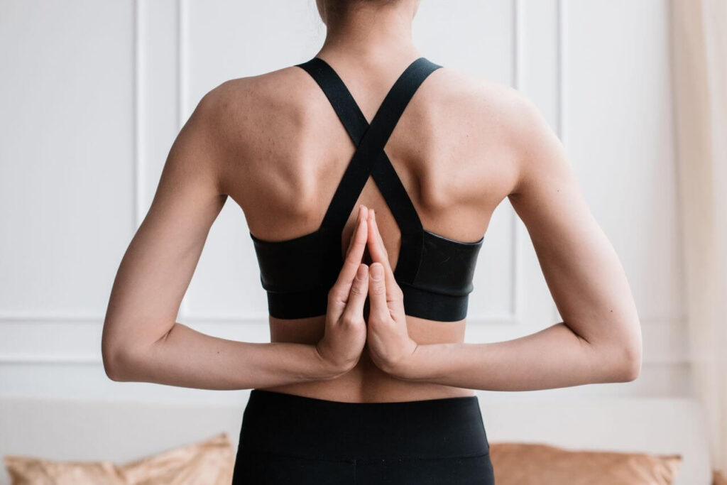 Woman with posture correction treatment