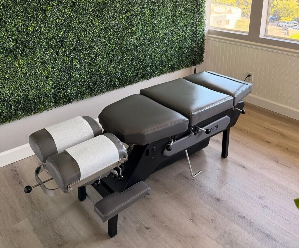 Treatment room of a chiropractic clinic in San Diego